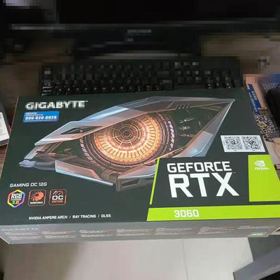 Trois JEU graphique OC 12G GDDR6 de NVIDIA Gigabyte RTX 3060 de cartes vidéo de fans