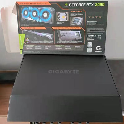 Trois JEU graphique OC 12G GDDR6 de NVIDIA Gigabyte RTX 3060 de cartes vidéo de fans